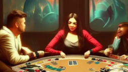 Mesa de poker em jogo de video game