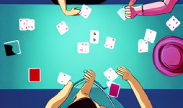 Pessoas mais velhas jogando cartas jogo juntos Vector imagem